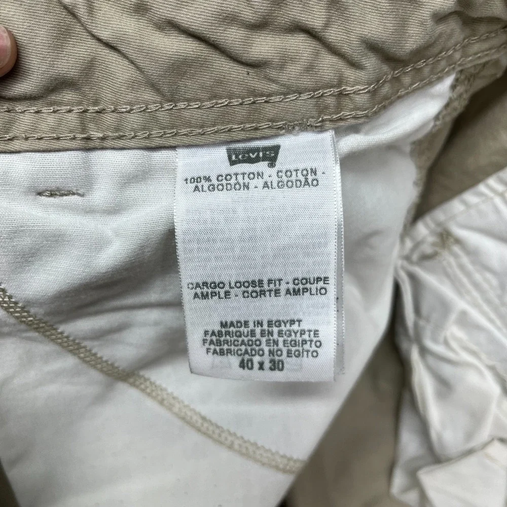 Levi's Cargo Loose‎ Fit Pants Men's Beige Straight Leg Pockets Outdoor - 42X29